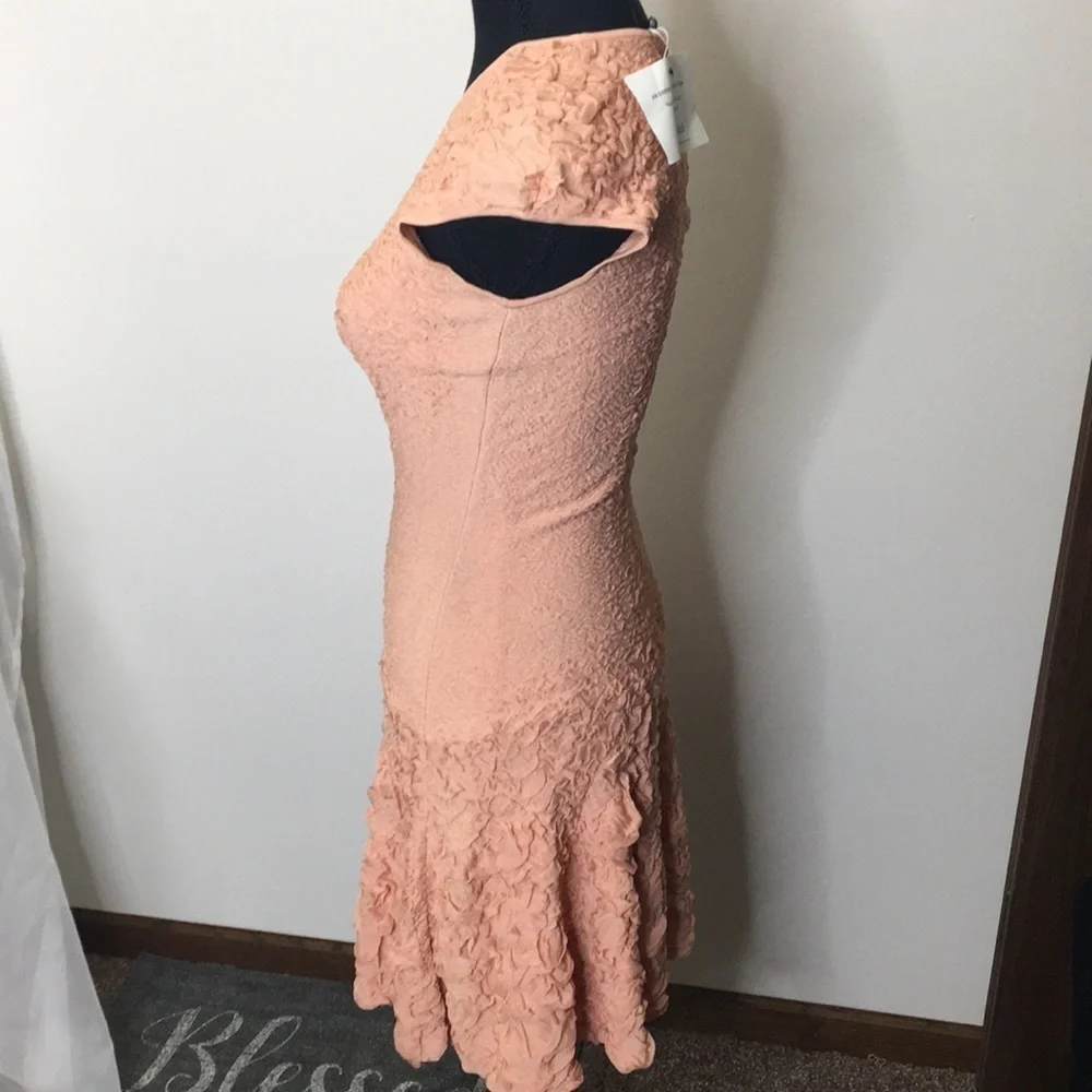 Alexander McQueen blush peach textural pucker knit flounced dress size s… - Picture 5 of 12